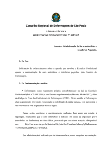 Administração de Soro Antirrábico e Interferon Peguilato - coren-sp