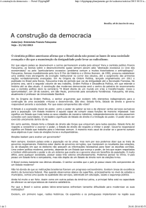 A construção da democracia — Portal ClippingMP