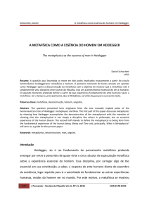 A METAFÍSICA COMO A ESSÊNCIA DO HOMEM EM HEIDEGGER