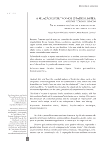 A RELAÇÃO EU/OUTRO NOS ESTADOS LIMITES: aspectos
