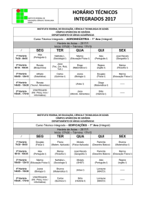 HORÁRIO TÉCNICOS INTEGRADOS 2017