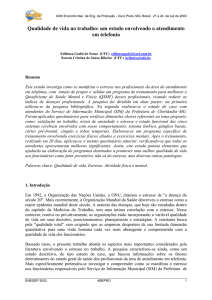 Qualidade de vida no trabalho: um estudo envolvendo o