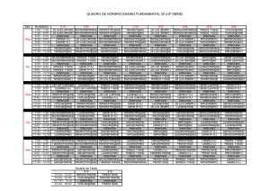 QUADRO DE HORÁRIO ENSINO FUNDAMENTAL (5ª a 8ª SÉRIE