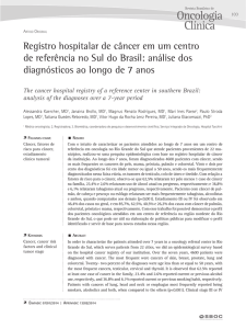 Registro hospitalar de câncer em um centro de referência no Sul do