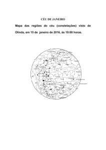 CÉU DE JANEIRO Mapa das regiões do céu (constelações) visto de