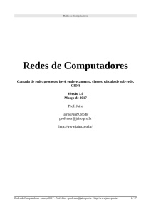 Redes de Computadores - Home Page do Prof. Jairo