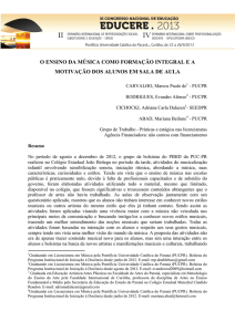 o ensino da música como formação integral e a motivação dos