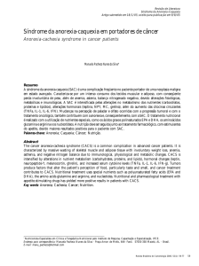 Síndrome da anorexia-caquexia em portadores de câncer