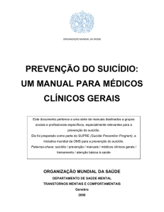 prevenção do suicídio: um manual para médicos clínicos gerais