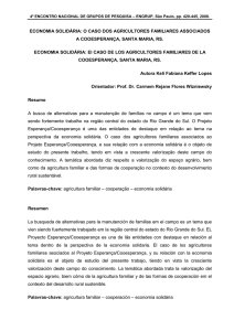 ECONOMIA SOLIDÁRIA: O CASO DOS AGRICULTORES