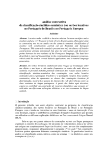 Análise contrastiva da classificação sintático