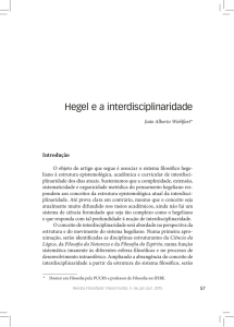 Hegel e a interdisciplinaridade - Revista Filosofazer