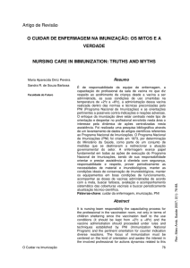 Artigo de Revisão O CUIDAR DE ENFERMAGEM NA IMUNIZAÇÃO
