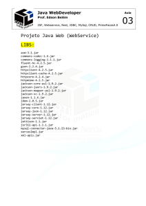 Projeto Java Web (WebService) LIBS: