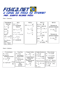 Resumo das "fórmulas"