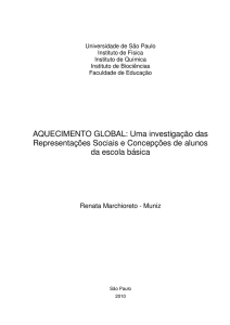 AQUECIMENTO GLOBAL: Uma investigação das