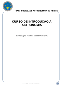 curso de introdução à astronomia - Sociedade Astronômica do Recife