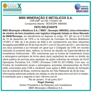 MMX Mineração e Metálicos s.a.