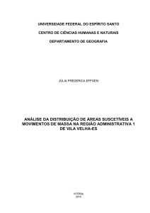 análise da distribuição de áreas suscetíveis a