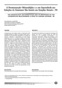 A Documentação Odontológica e a sua