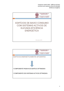 EDIFÍCIOS DE BAIXO CONSUMO EDIFÍCIOS DE BAIXO