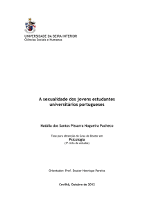 A sexualidade dos jovens estudantes universitários portugueses