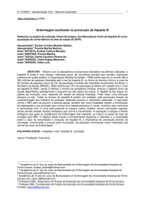 Enfermagem auxiliando na prevenção da Hepatite B