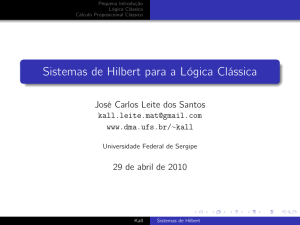 Sistemas de Hilbert para a Lógica Clássica - DMA-UFS