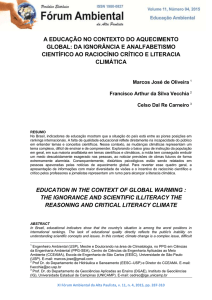 a educação no contexto do aquecimento global: da ignorância e