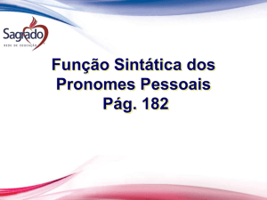 Função Sintática dos Pronomes Pessoais