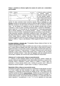 Indique e caracterize as diversas regiões dos oceanos de acordo