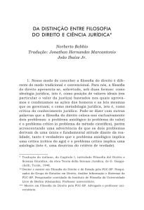 da distinção entre filosofia do direito e ciência jurídica