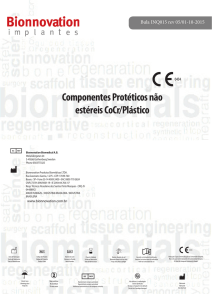 Componentes Protéticos não estéreis CoCr/Plástico