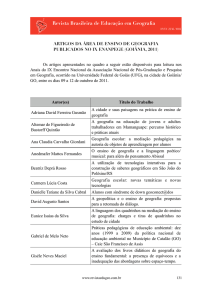 Artigos ENANPEGE - Revista Brasileira de Educação em Geografia