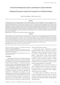 Instrumento Pedagógico para Apoio a Aprendizagem de Álgebra