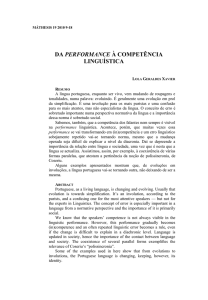 DA PERFORMANCE À COMPETÊNCIA LINGUÍSTICA