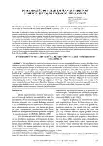 determinação de metais em plantas medicinais comercializadas na