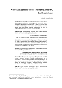 A GEOGRAFIA DE PIERRE GEORGE E A QUESTÃO AMBIENTAL