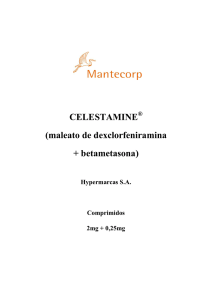 CELESTAMINE (maleato de dexclorfeniramina +