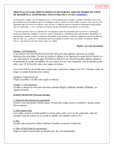 instru&ccedil;&otilde;es para preenchimento do formul&aacute;rio