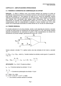 CAPÍTULO IV – AMPLIFICADORES OPERACIONAIS 4.1. TENSÕES