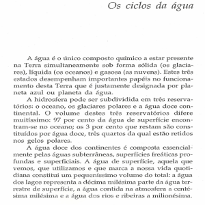 Os ciclos da água