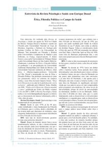 Entrevista da Revista Psicologia e Saúde com Enrique Dussel Ética