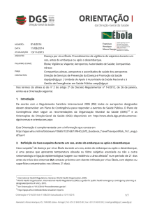 1/7 014/2014 11/08/2014 Doença por vírus Ébola. Procedimentos