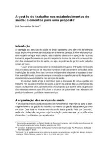 A gestão do trabalho nos estabelecimentos de saúde: elementos