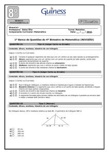 1º Banco de Questões do 4º Bimestre de Matemática