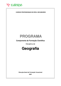 PROGRAMA Geografia - Catálogo Nacional de Qualificações