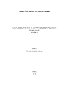 Manual de Coleta e Envio de Amostras - Lacen-PR