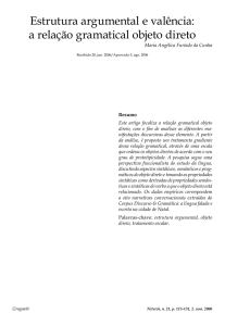 Estrutura argumental e valência: a relação gramatical objeto direto