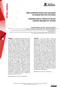perfil epidemiológico dos doadores de sangue inaptos por sífilis